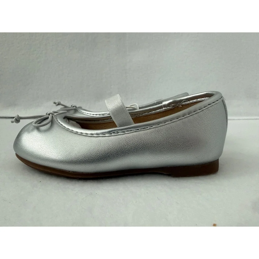 NWT Jumping Beans JunieeSilver Ballet Flats Memory Foam Toddler Size‎ 6